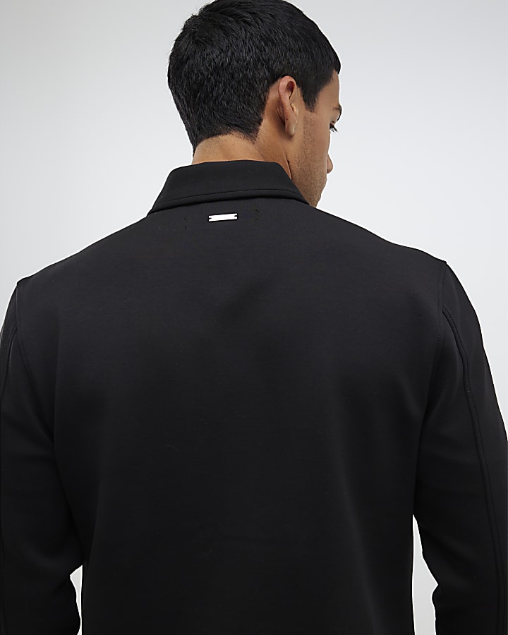 nero slim fit con colletto overshirt