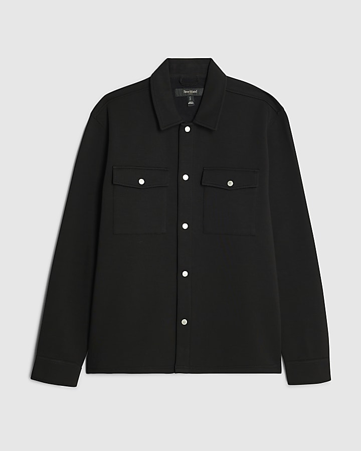 nero slim fit con colletto overshirt