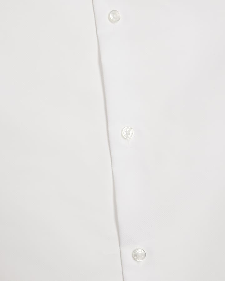 bianco slim fit a contrasto maglia trim
