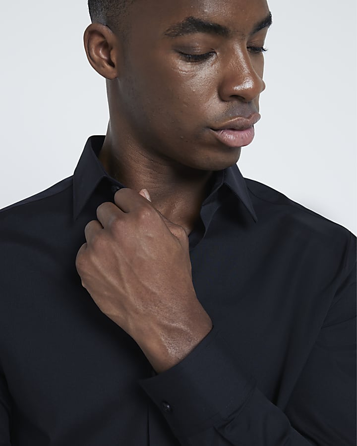nero slim fit camicia manica lunga