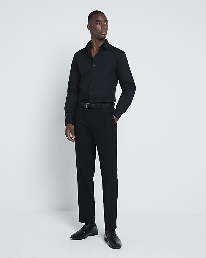nero slim fit camicia manica lunga
