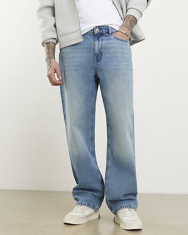 blu fit loose shorts in denim