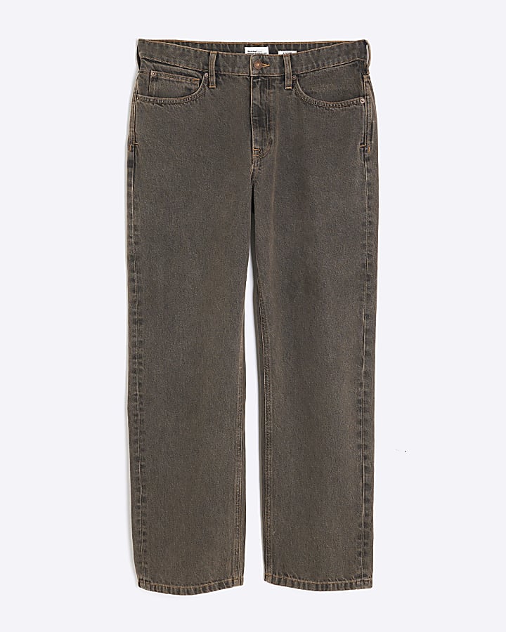 marrone lavato i jeans loose fit