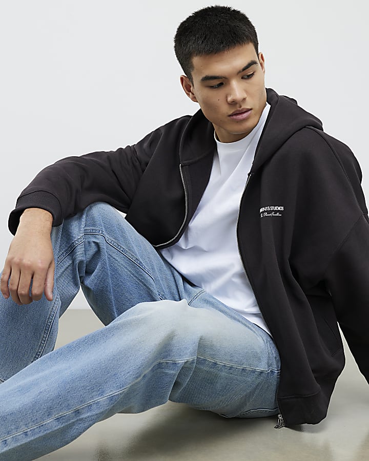 blu loose fit mid wash jeans