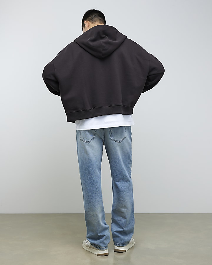 blu loose fit mid wash jeans