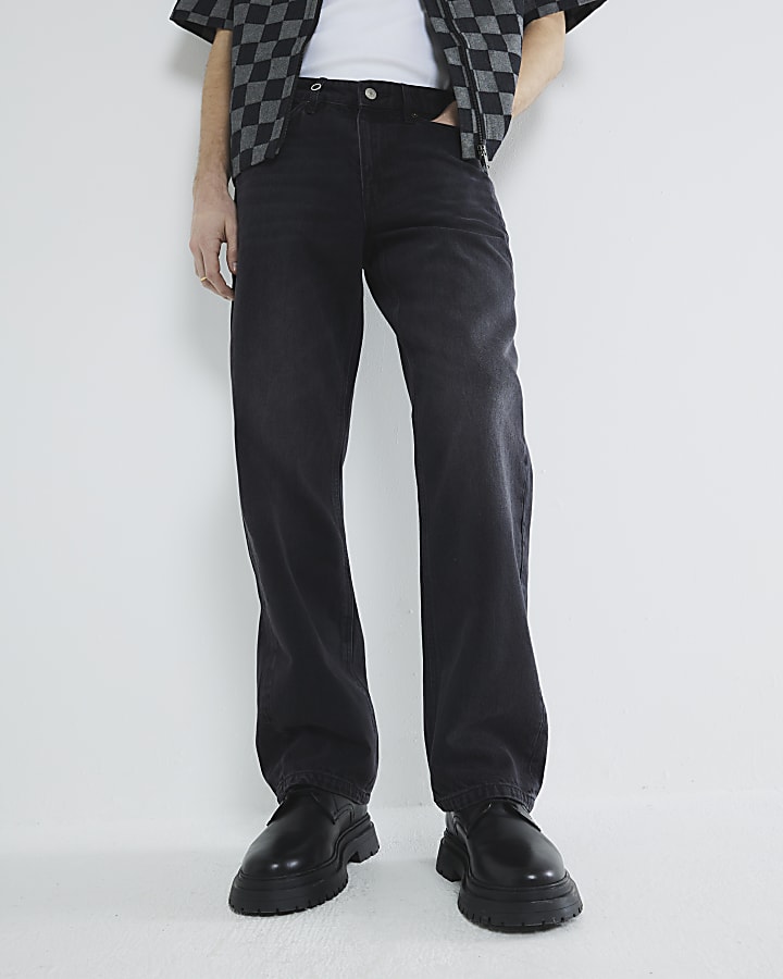 nero lavato loose fit jeans