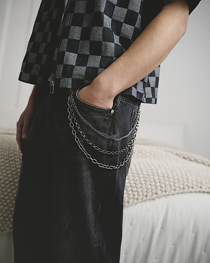 nero lavato loose fit jeans
