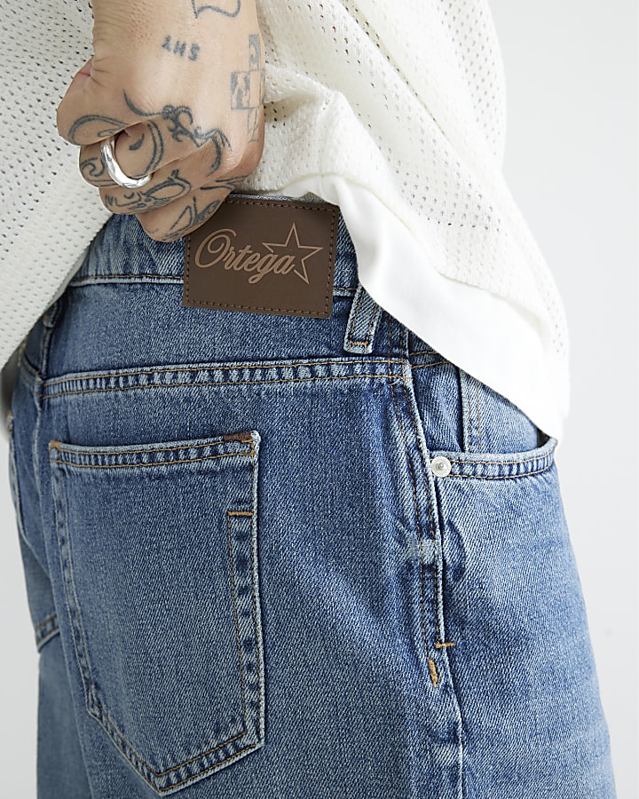 blu loose fit mid wash jeans