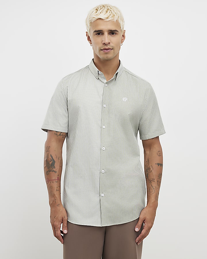 verde slim fit impiombato rr shirt