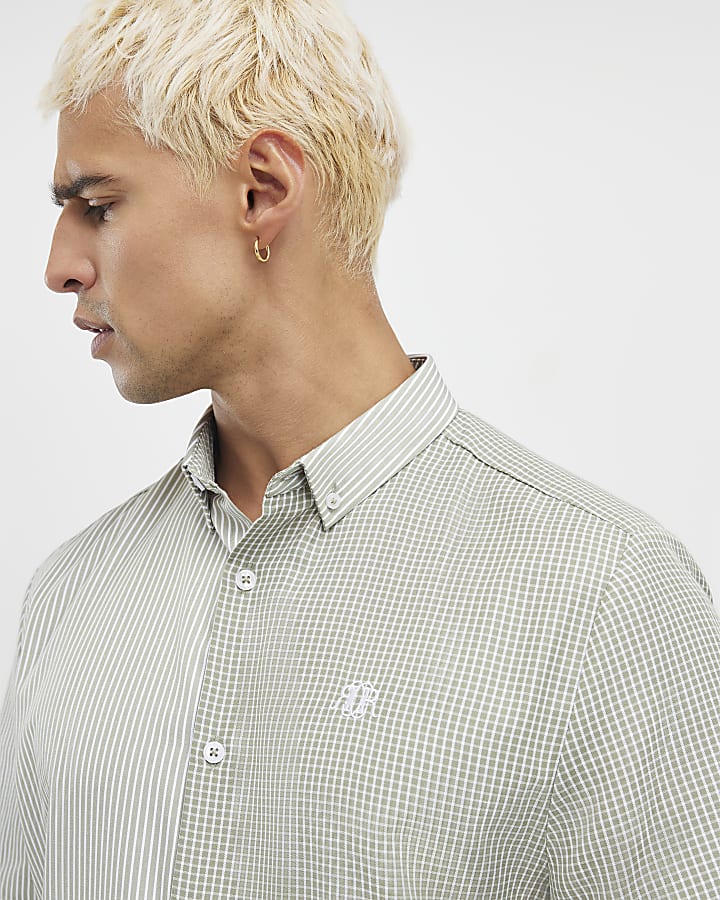 verde slim fit impiombato rr shirt