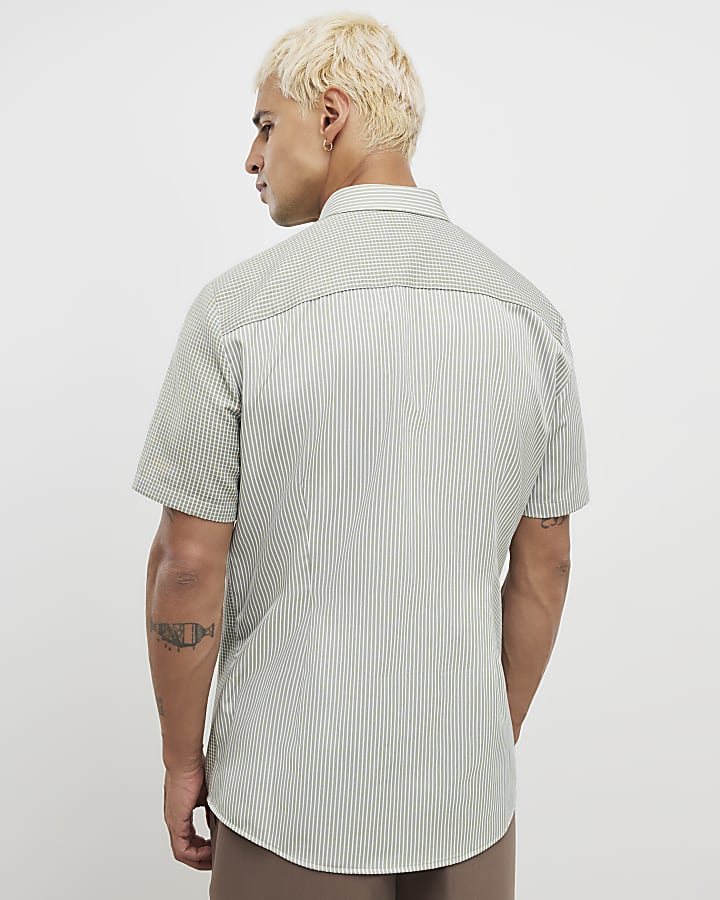 verde slim fit impiombato rr shirt