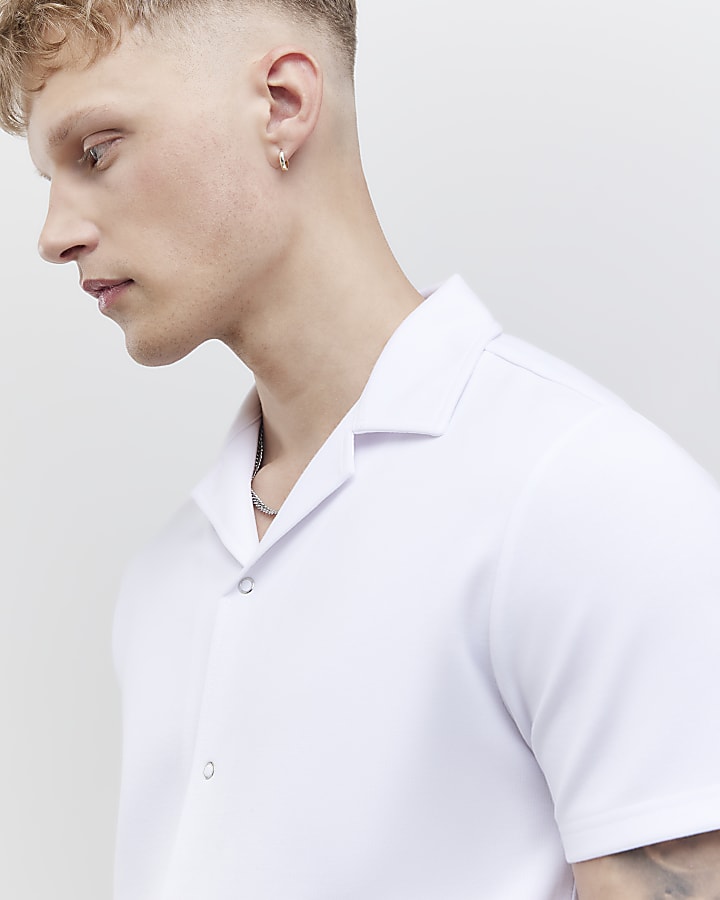 white muscle fit anello batter docchio shirt