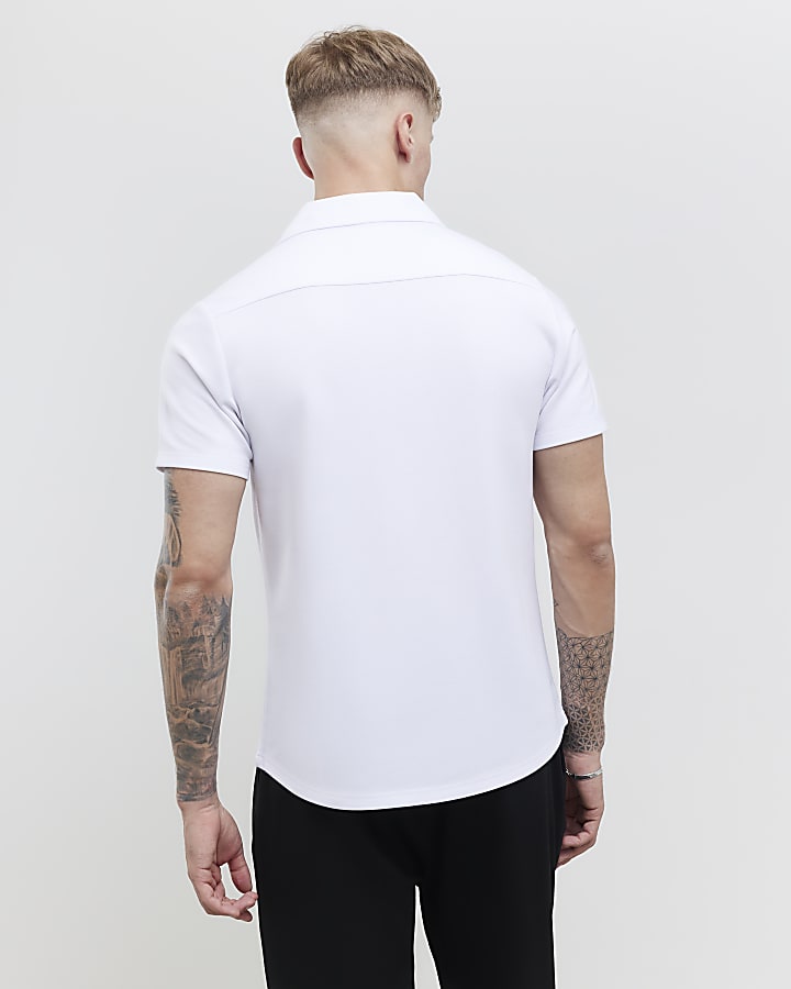 white muscle fit anello batter docchio shirt