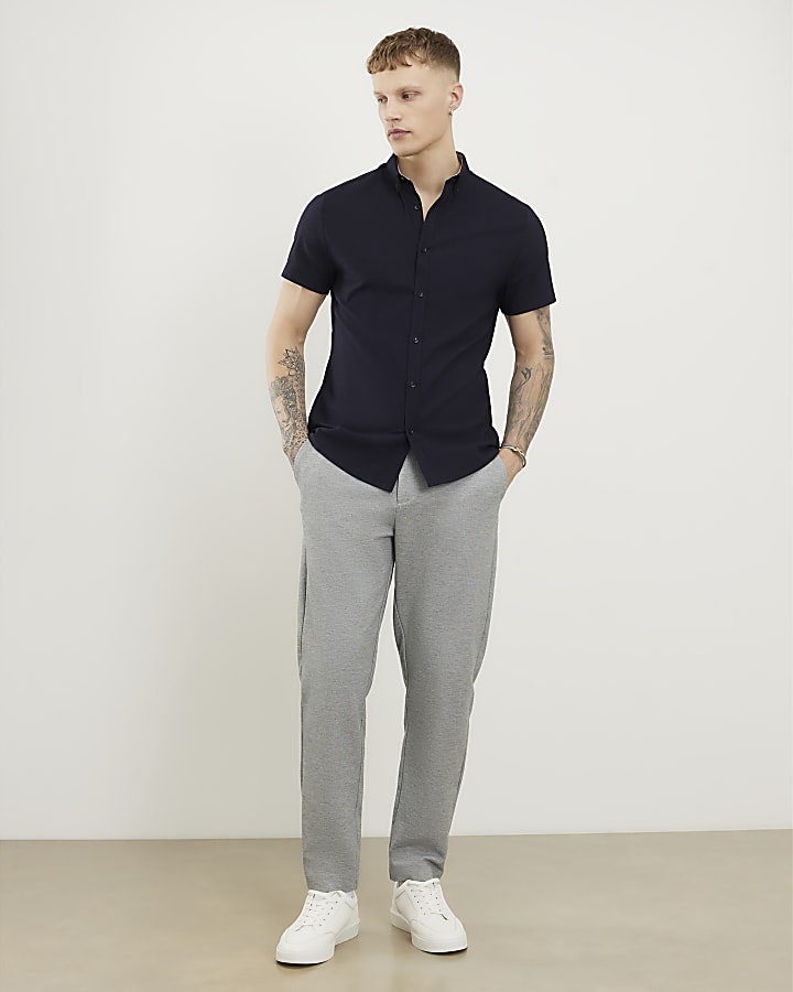 marina muscle fit shirt testurizzata
