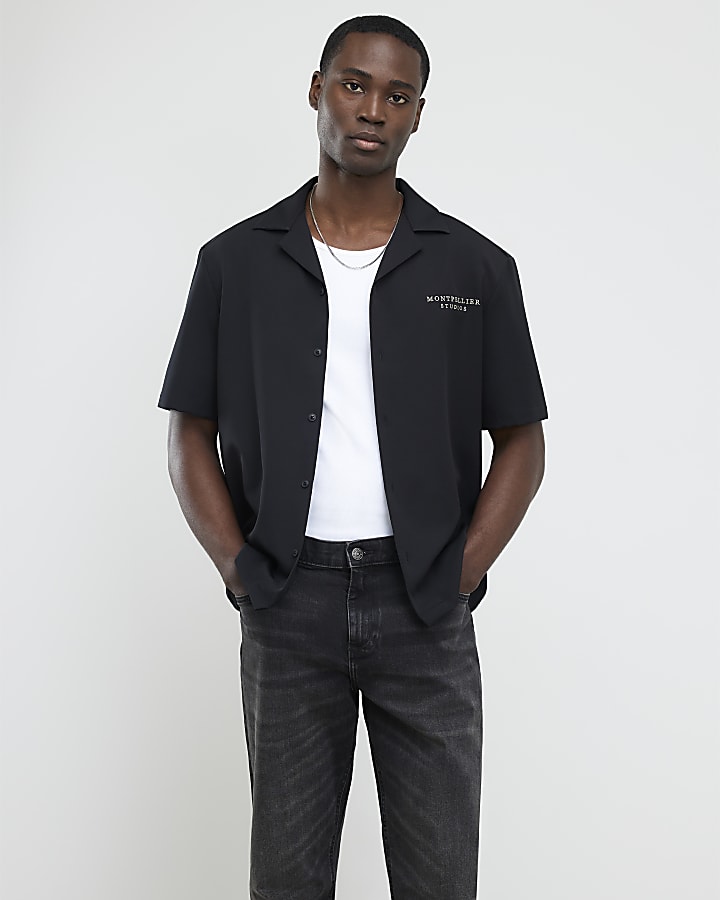 nero vestibilità regolare montpellier studios shirt