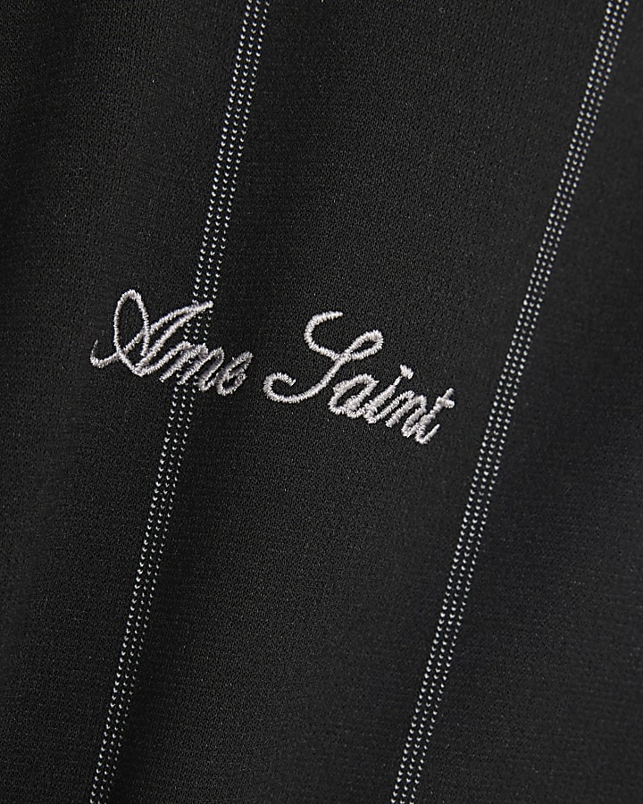 nero vestibilità regolare gessato shirt