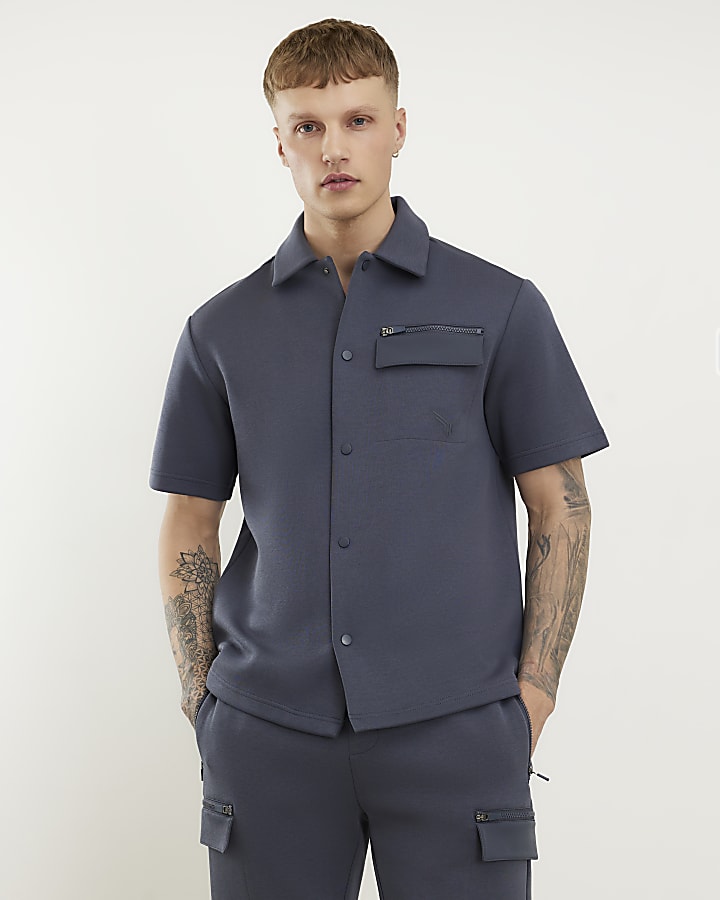 grigio premium regular fit nylon pocket shirt