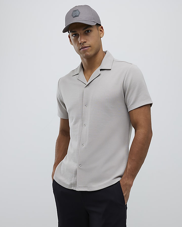 beige muscle fit shirt