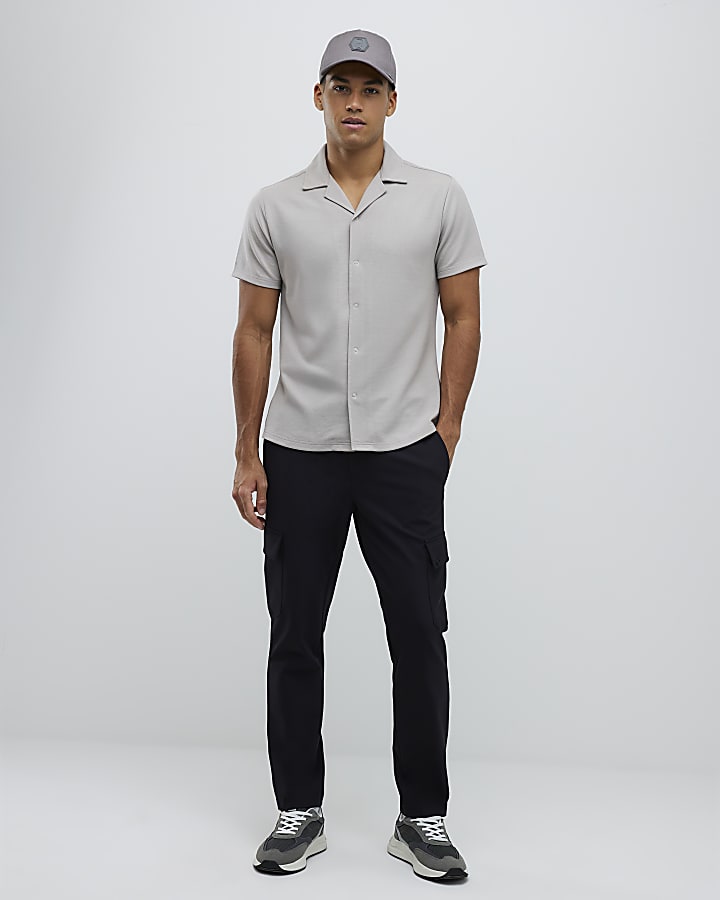 beige muscle fit shirt