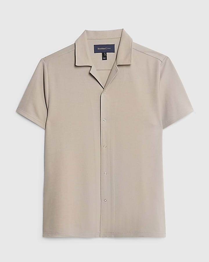 beige muscle fit shirt