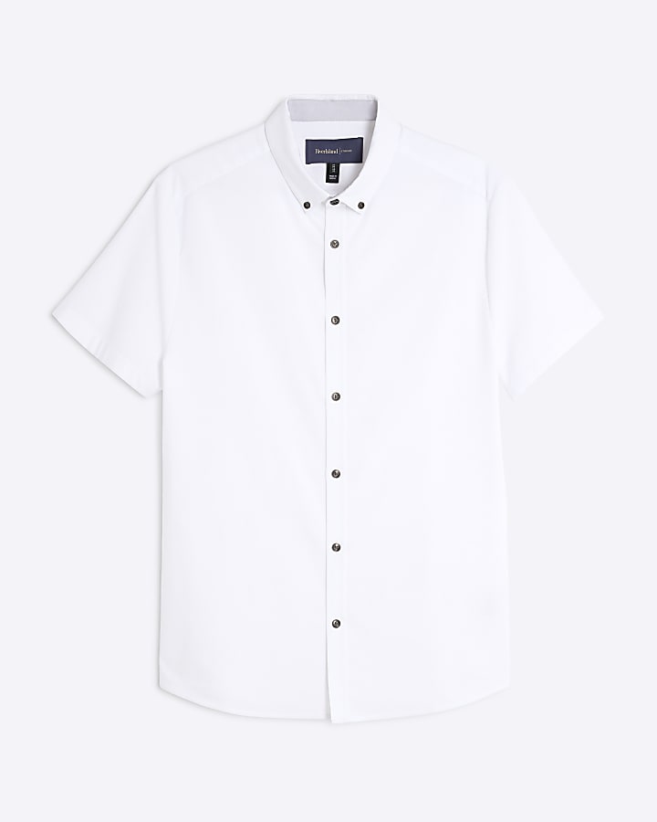 white muscle fit shirt testurizzata