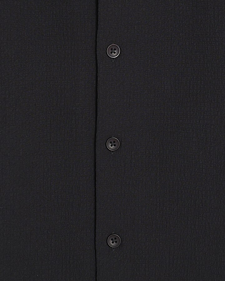 nero vestibilità regolare texture shirt
