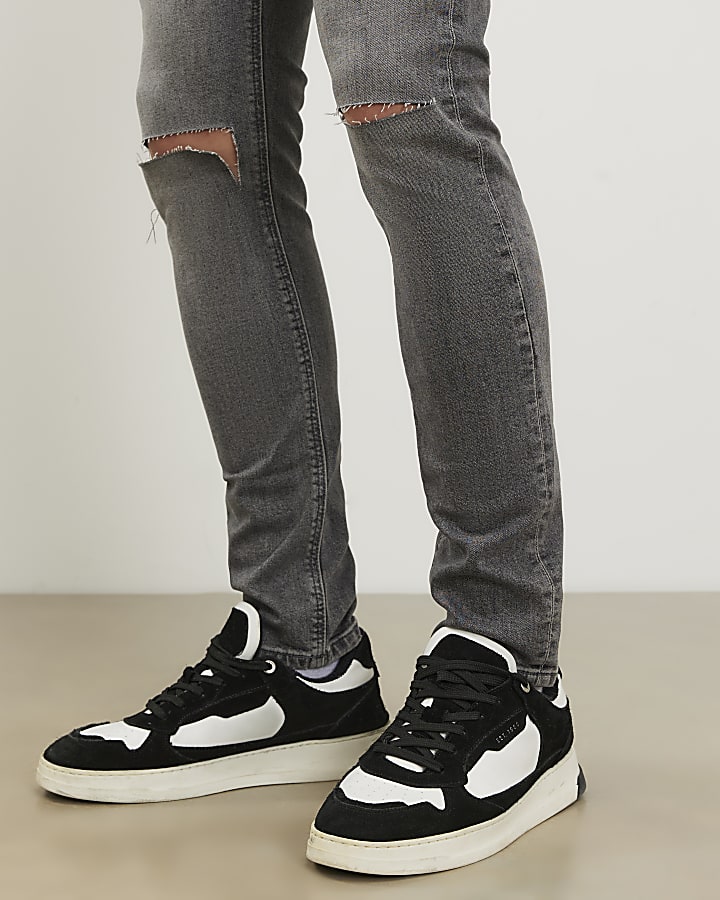 grigio skinny fit jeans rip