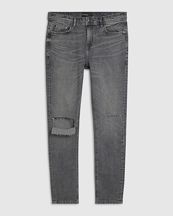 grigio skinny fit jeans rip