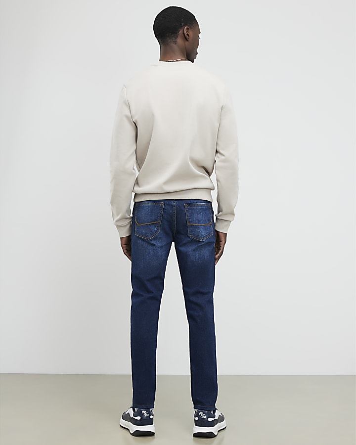 blu skinny fit mid wash jeans