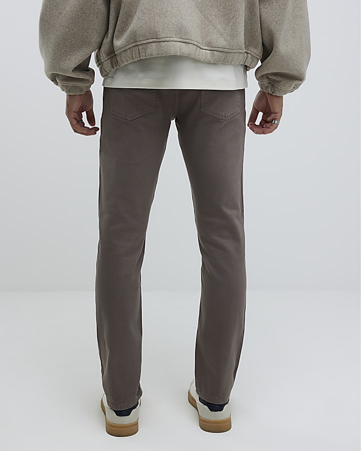 marrone slim fit lavato i jeans