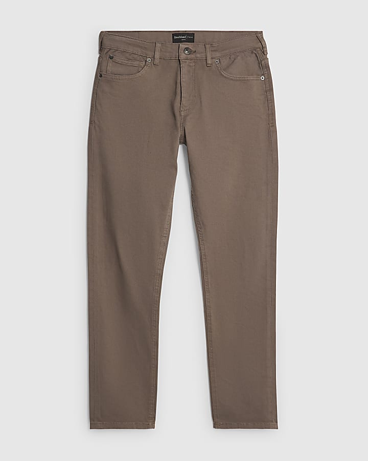 marrone slim fit lavato i jeans