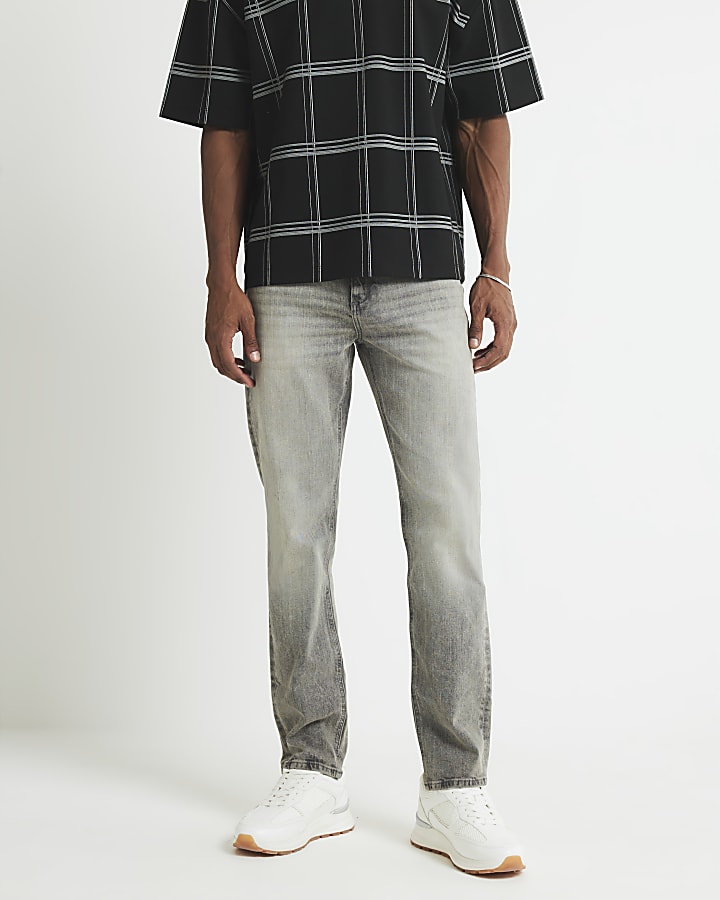 grigio slim fit lavato i jeans