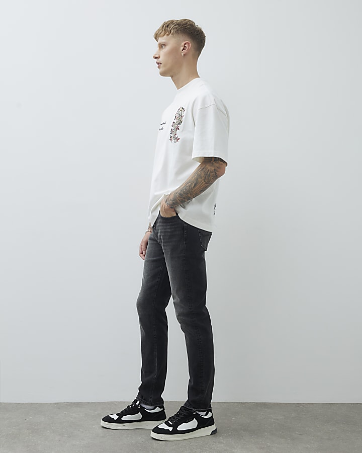 nero lavato slim fit jeans