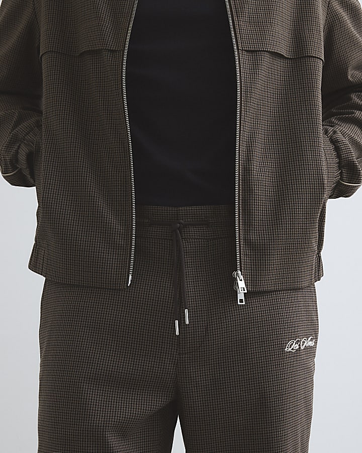 marrone slim fit puppytooth di sottofondo pantaloni