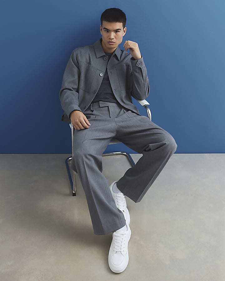blu fit rilassato pantaloni elasticizzati