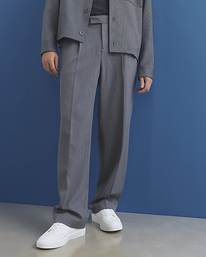 blu fit rilassato pantaloni elasticizzati