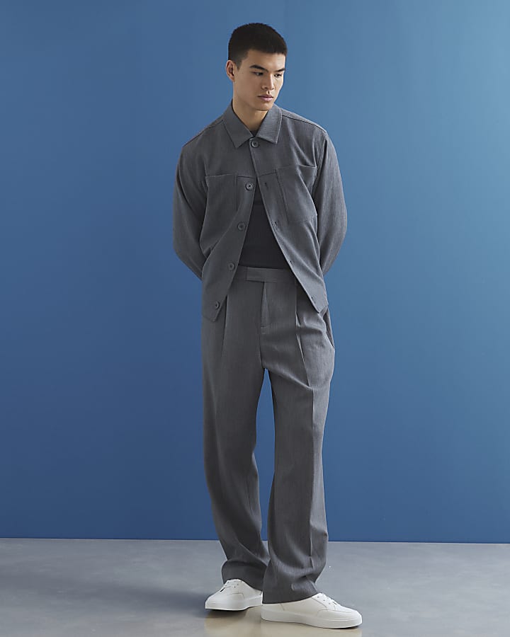 blu fit rilassato pantaloni elasticizzati