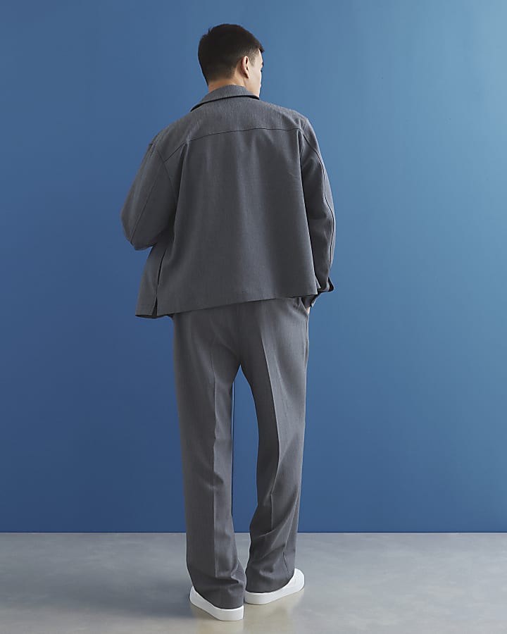blu fit rilassato pantaloni elasticizzati