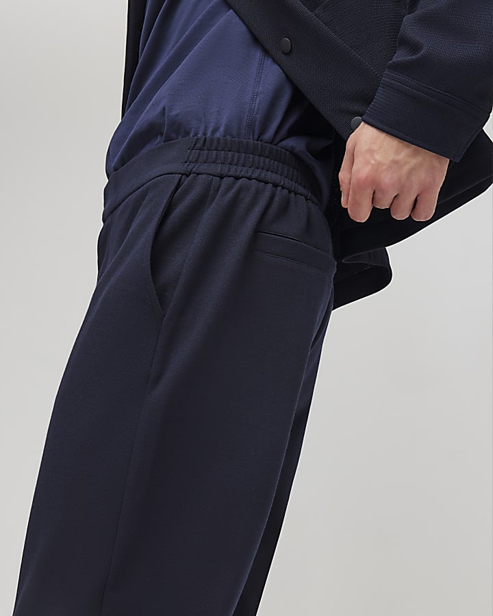 navy slim fit pantaloni texture