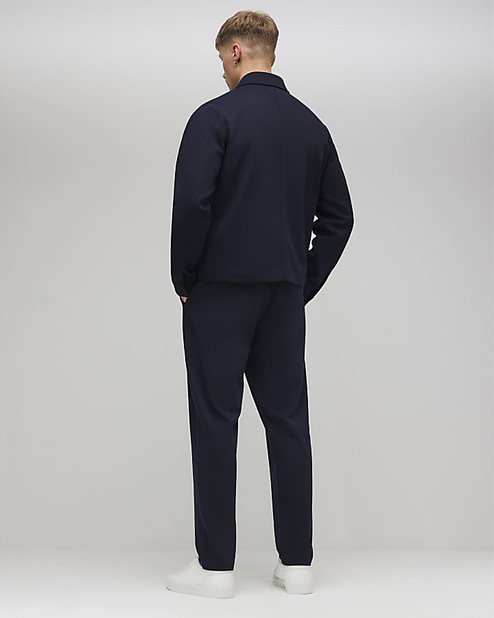 navy slim fit pantaloni texture