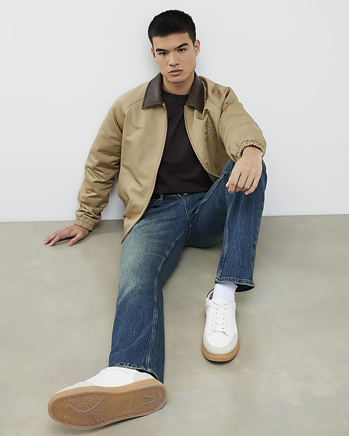 blu gamba a tubo mid wash jeans