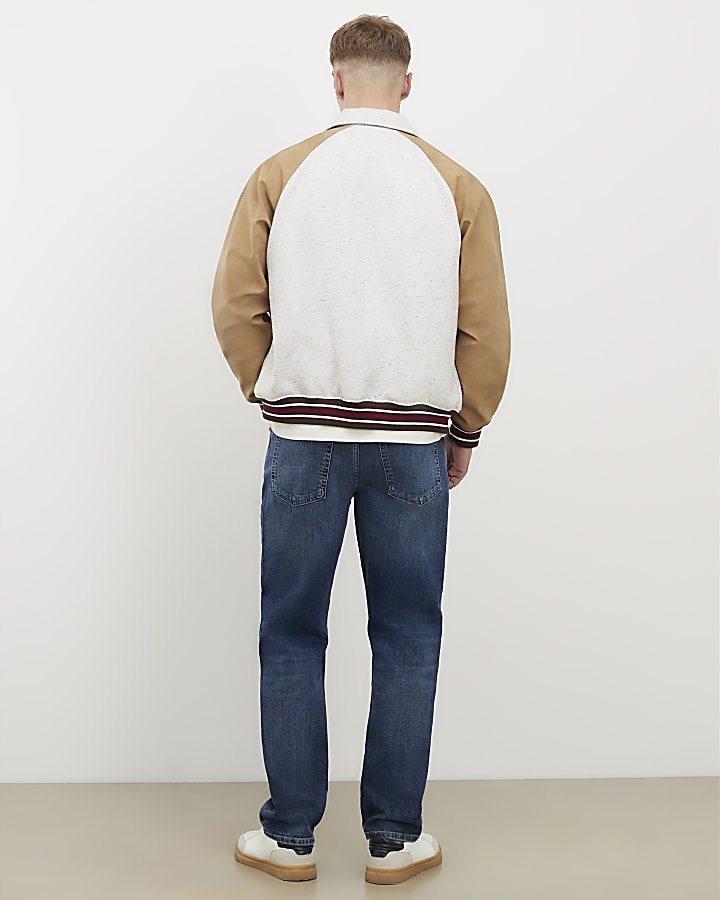 blu lavato i jeans gamba dritta