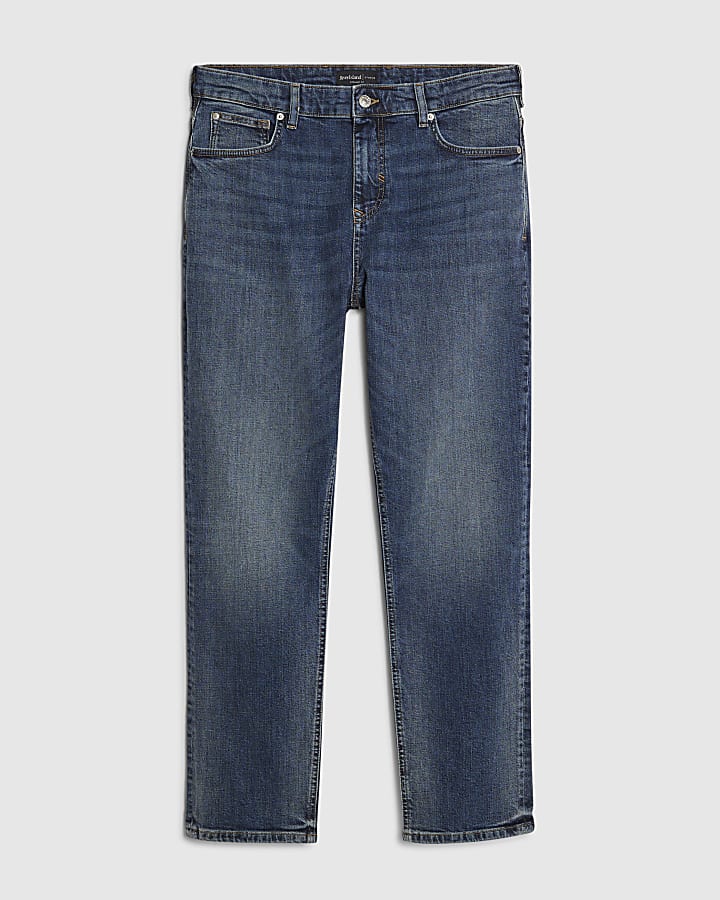 blu lavato i jeans gamba dritta