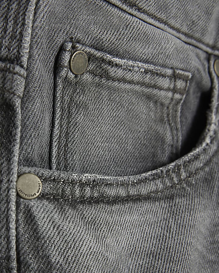 grigio lavato i jeans gamba dritta