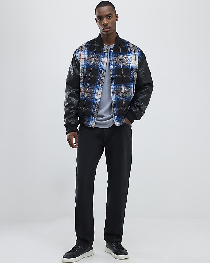 nero lavato gamba dritta jeans