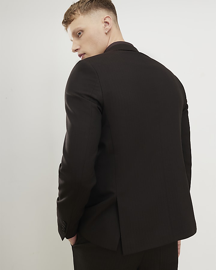 marrone slim fit giacca