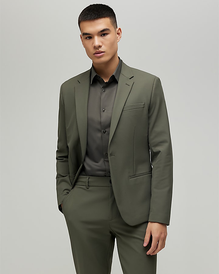 khaki skinny fit giacca