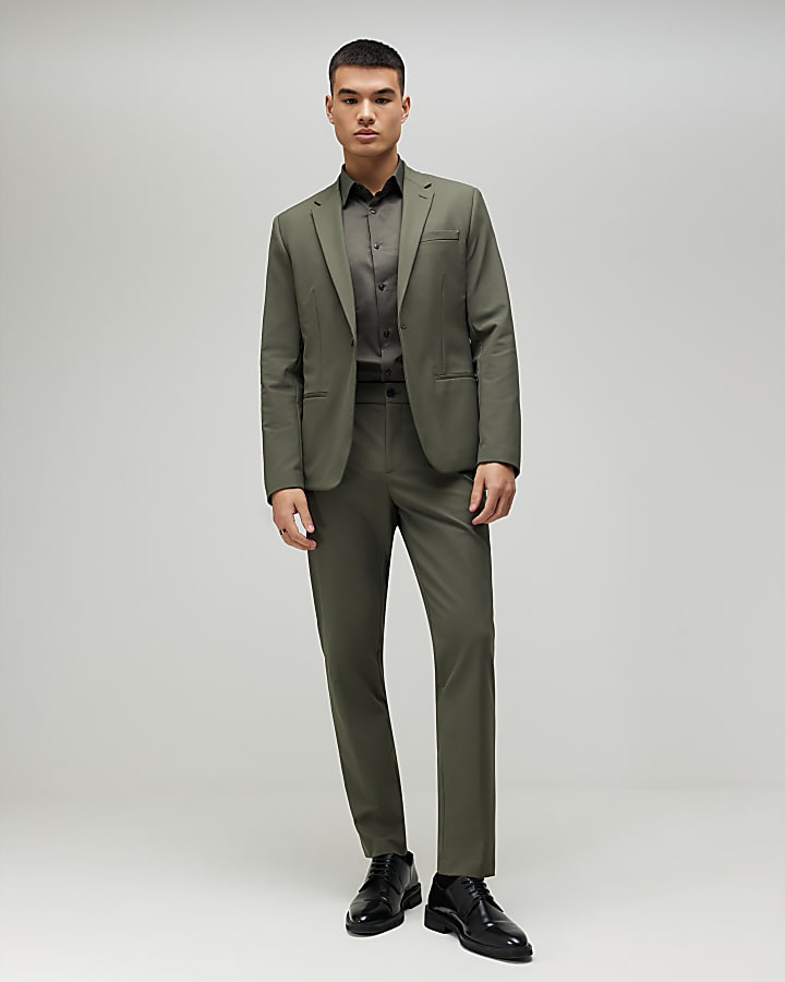 khaki skinny fit giacca