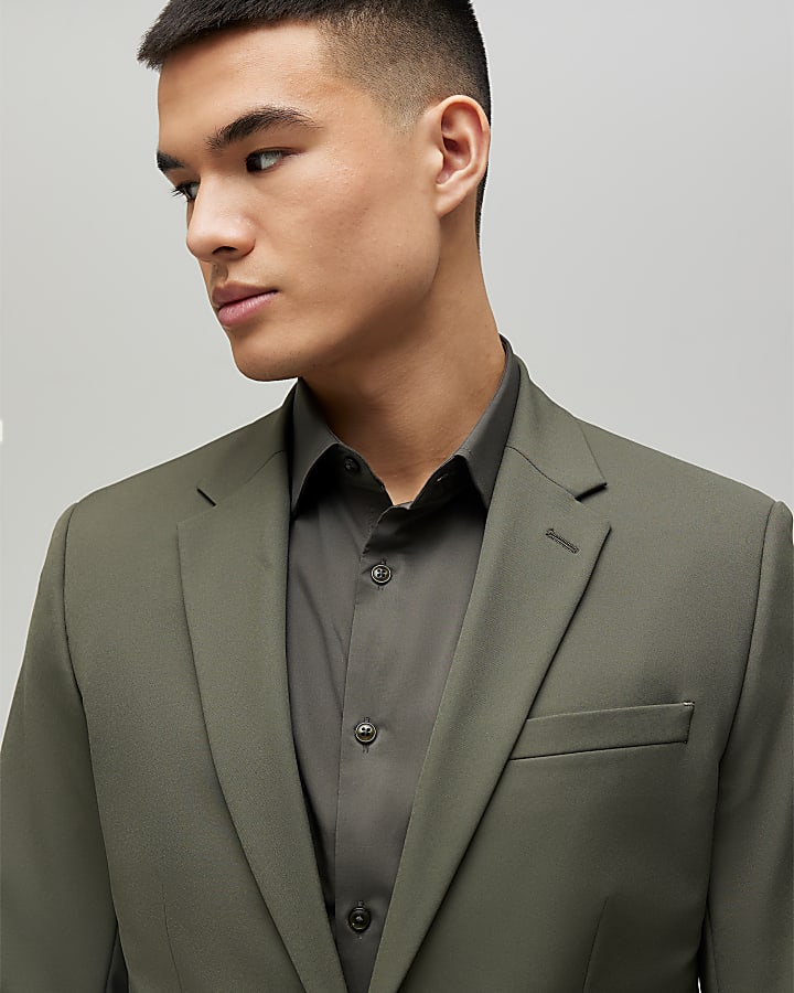 khaki skinny fit giacca