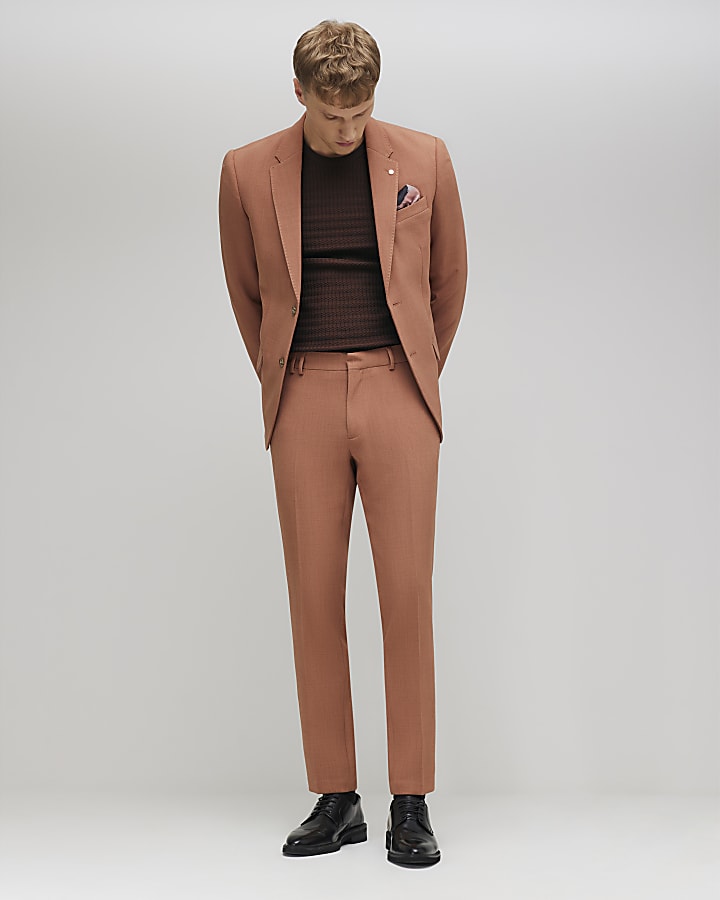 rosa skinny fit con texture giacca